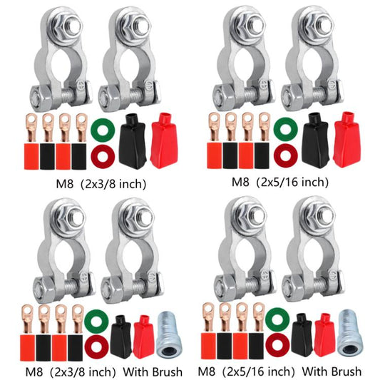 M8 RV Yacht Battery Zinc Alloy Battery Terminal Wiring Clip, Specification: 2x3/8 inch - Booster Cable & Clip by buy2fix | Online Shopping UK | buy2fix