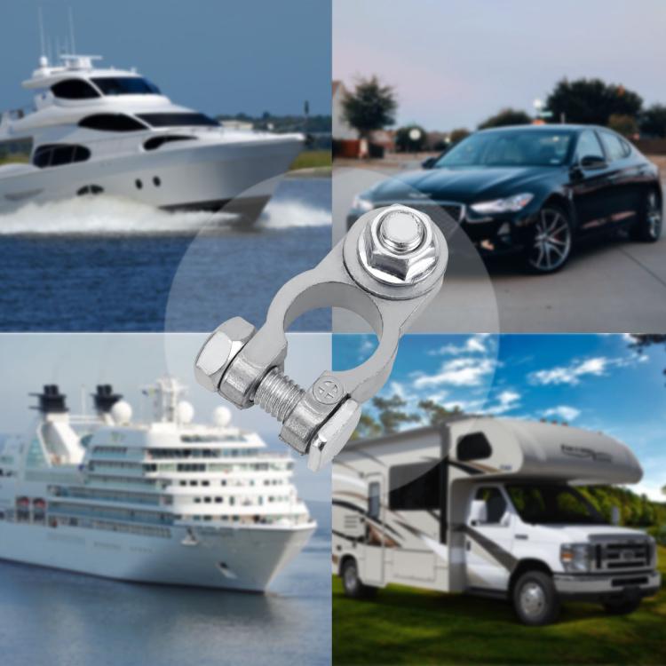 M8 RV Yacht Battery Zinc Alloy Battery Terminal Wiring Clip, Specification: 2x5/16 inch With Brush - Booster Cable & Clip by buy2fix | Online Shopping UK | buy2fix