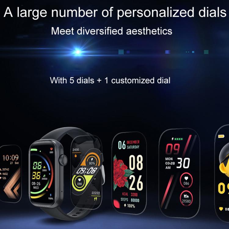 QS50 1.47inch TFT Screen Smart Wristband Support Bluetooth Calling / Oxygen Detection / Sleep Detection / Heart Rate Detection(Black) - Smart Wristbands by buy2fix | Online Shopping UK | buy2fix