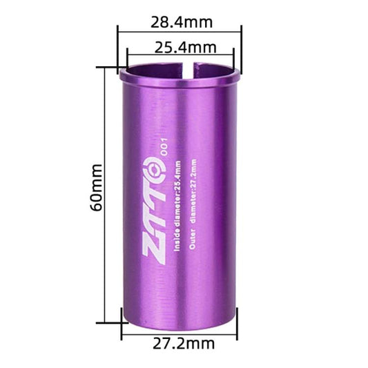 25.4-27.2mm 001 2pcs ZTTO Bicycle Seat Post Conversion Sleeve Reducer Cover(Purple) - Others by ZTTO | Online Shopping UK | buy2fix