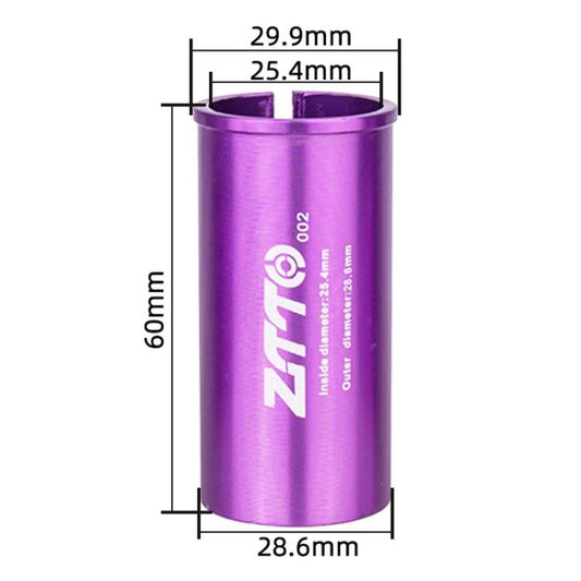 25.4-28.6mm 002 2pcs ZTTO Bicycle Seat Post Conversion Sleeve Reducer Cover(Purple) - Others by ZTTO | Online Shopping UK | buy2fix