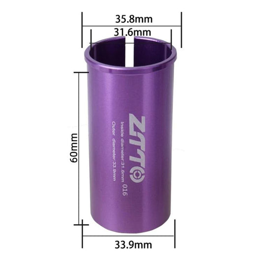 31.6-33.9mm 016 2pcs ZTTO Bicycle Seat Post Conversion Sleeve Reducer Cover(Purple) - Others by ZTTO | Online Shopping UK | buy2fix