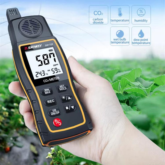 SNDWAY SW-723 Carbon Dioxide Gas Detector Handheld Indoor Household Air CO2 Concentration Alarms - Gas Monitor by SNDWAY | Online Shopping UK | buy2fix