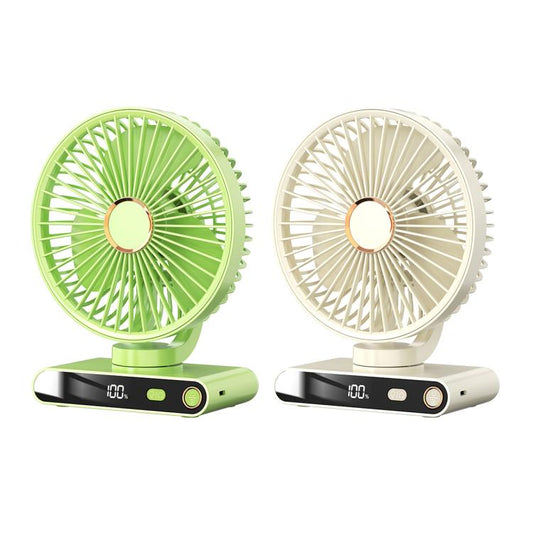 F6 LED Smart Digital Display 5-speed Wind Speed Desktop Night Light Fan, Color: Shaking Head Green - Electric Fans by buy2fix | Online Shopping UK | buy2fix