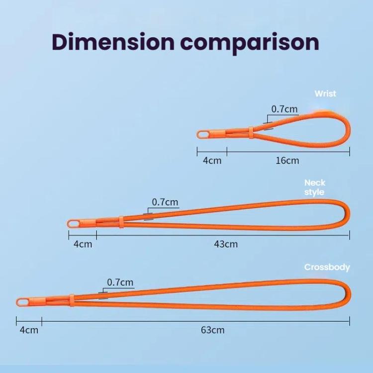 Crossbody Adjustable Phone Lanyard With Self-Locking 360-Degree Rotatable Anti-Tangle Design & TPU Clip Orange - Lanyards & Wrist Straps by buy2fix | Online Shopping UK | buy2fix