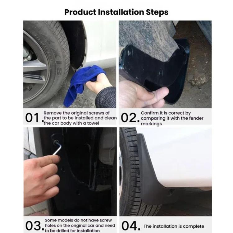 For 2023 Nissan Qashqai Car Tire Soft Rubber Mudguard(Black) - Wheels Tires & Parts by buy2fix | Online Shopping UK | buy2fix