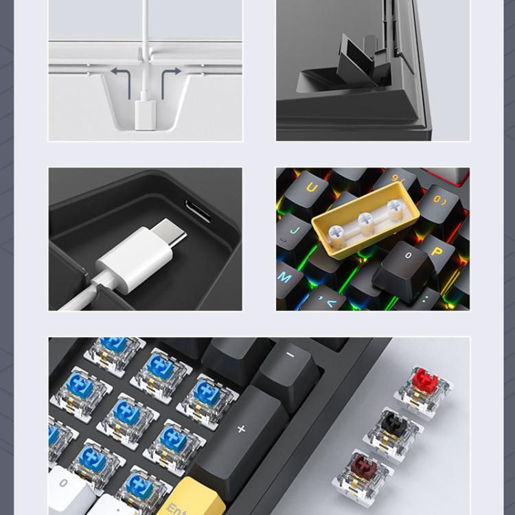 iMICE GK-500 Type-C Wired Mechanical Keyboard Gaming Keyboards(Black) - Wired Keyboard by iMICE | Online Shopping UK | buy2fix