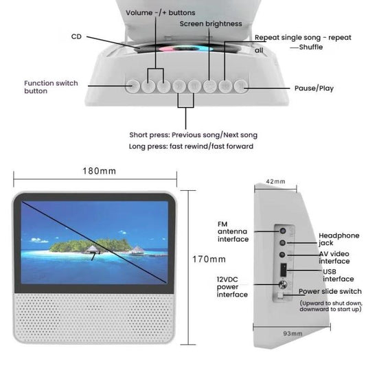Kecag KC-906 Home Portable Mobile DVD Player VCD Video Player, Spec: US Plug(White) - DVD & LCD Player by Kecag | Online Shopping UK | buy2fix