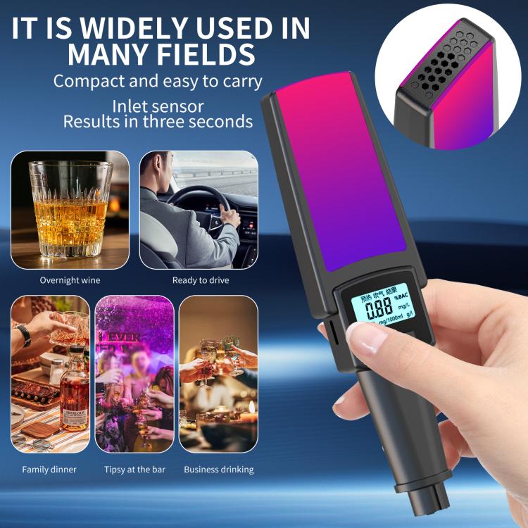 HD Digital Display Blow-type Alcohol Tester with Flashing Emergency Light(803) - Breath Alcohol Tester by buy2fix | Online Shopping UK | buy2fix