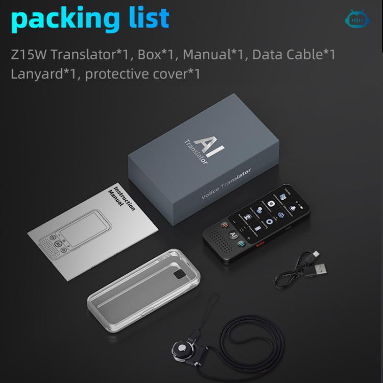 Z15W 3.1-inch Screen Multilanguage AI Translator Device 139 Online/17 Offline Languages, Real-Time Voice/Photo/Text Translation - by buy2fix | Online Shopping UK | buy2fix