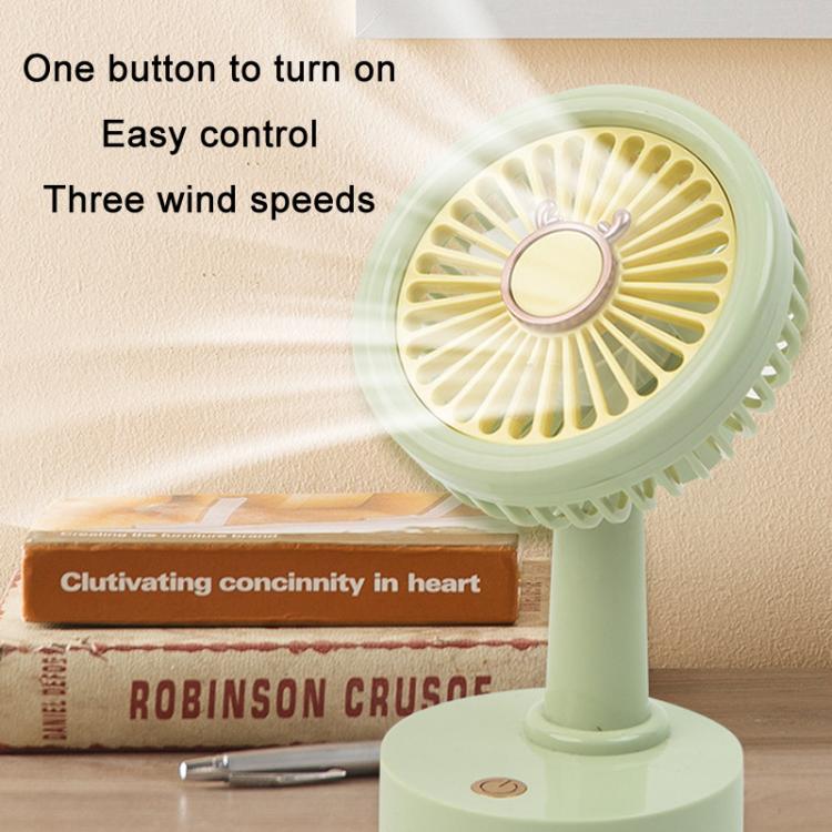 Student USB Small Desktop Fan Replaceable Animal Ears Multi-Speed Lithium Battery Mute Fan, Color: Beige Deer - Electric Fans by buy2fix | Online Shopping UK | buy2fix
