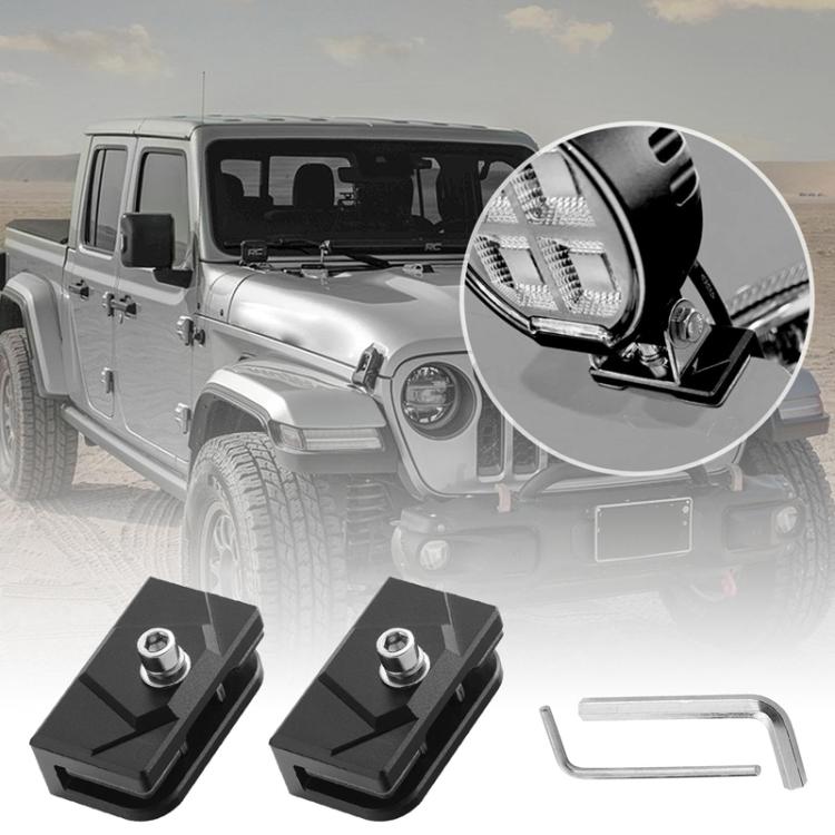 1pair For Trucks SUVs Car Adjustable Aluminum Pillar Cover LED Work Light Pod Mounting Bracket Kit - Car Light Accessories by buy2fix | Online Shopping UK | buy2fix