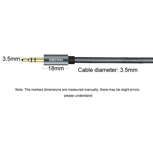VegGieg Aux Car Audio Cable 3.5mm Male To Male Connection Cable For Phone Computer Stereo Amplifier Earphone, Length: 2m(Braided) - Microphone Audio Cable & Connector by VegGieg | Online Shopping UK | buy2fix
