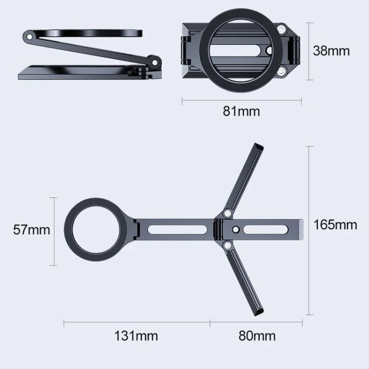 Foldable Magnet Tripod Desk Mount Phone Handle Smartphone Bracket(Silver) - Desktop Holder by buy2fix | Online Shopping UK | buy2fix