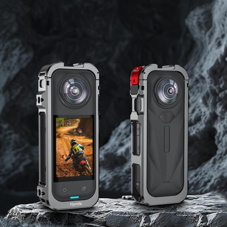 For Insta360 X5 Camera Flymile Metal Frame Lens Cover Set Rabbit Cage Expansion Bracket(Metal Color) - Mount & Holder by Flymile | Online Shopping UK | buy2fix