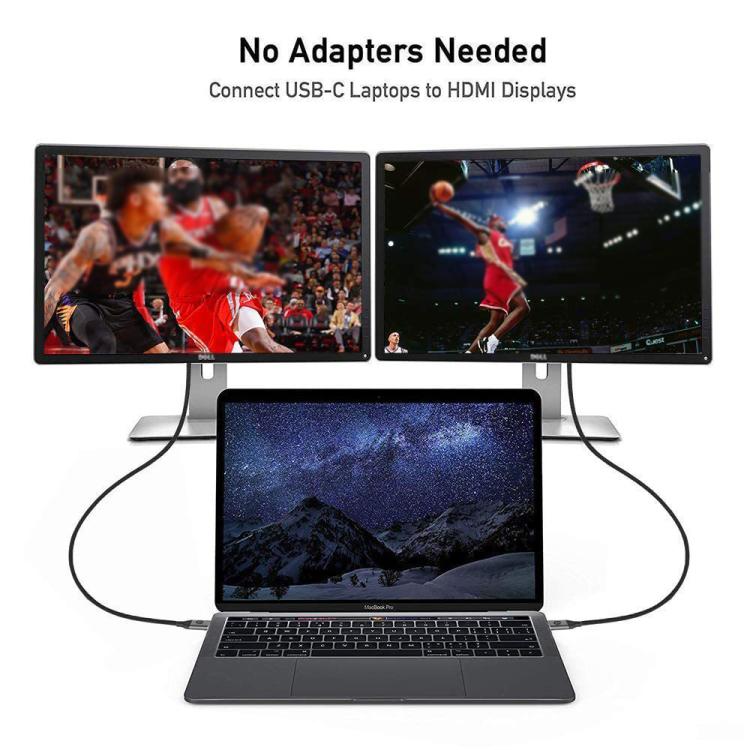 QGeeM USB-C/Type-C To HDMI Cable 4K 30Hz For Screen Mirroring & Extended Display, Cable Length: 1.2m - Cable by QGeeM | Online Shopping UK | buy2fix