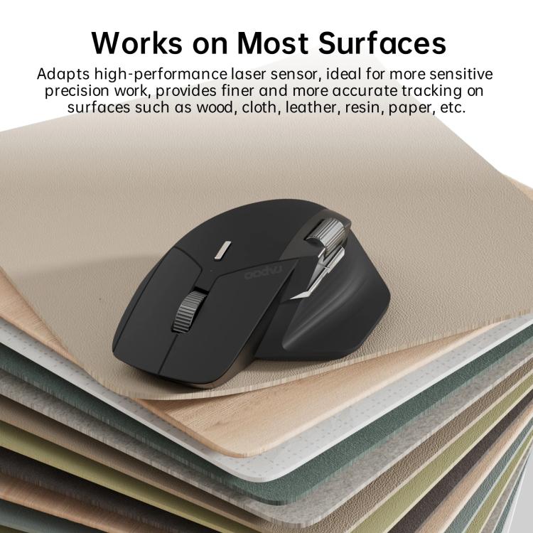 Rapoo Wireless Triple Mode Mice Ergonomic Desktop Laptop Business Office Mouse, Color: MT760mini Black - Wireless Mice by Rapoo | Online Shopping UK | buy2fix