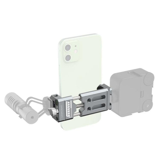 Leaplight Dual Cold Shoe All-Metal Phone Mount with 4x1/4 Inch Screw Ports & Arri Locating Holes(Gray) - Stand by Leaplight | Online Shopping UK | buy2fix