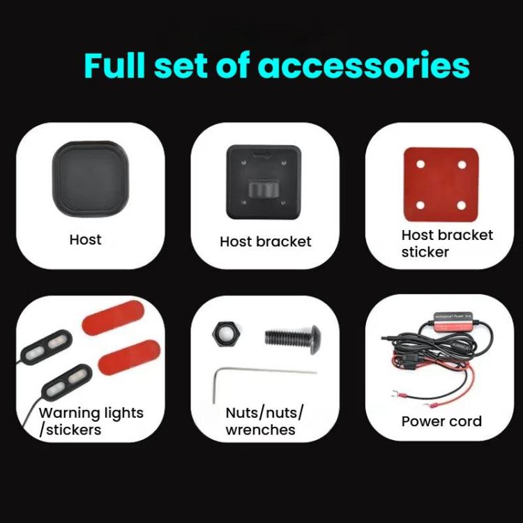 24GHz Motorcycle 30-Meter Blind Spot Radar Detection System Lane Change Assist for Safe Riding - Electrical System by buy2fix | Online Shopping UK | buy2fix