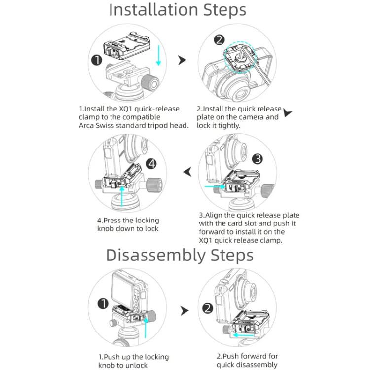 XILETU XQ-1A Arca Quick Release Adapter Gimbal Stabilizer Tripod Sports Quick Release Plate Stand - Quick Release Plate by XILETU | Online Shopping UK | buy2fix