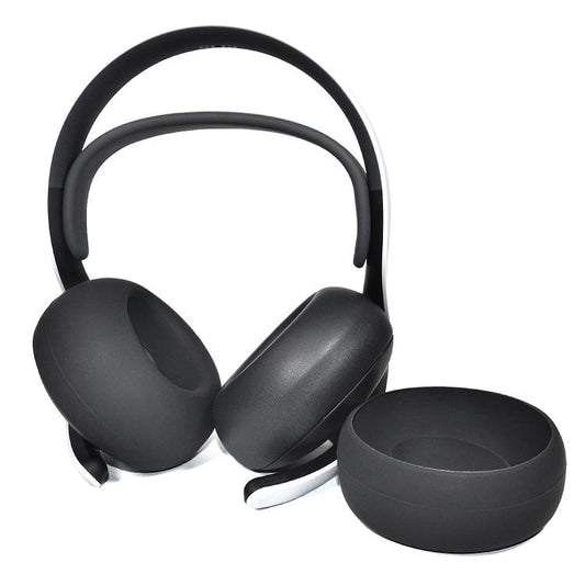 For Sony PlayStation Pulse Elite Headset 1pair Silicone Ear Cushion Covers Sweatproof Replacement Ear Pads(Black) - Earmuff & Pad by buy2fix | Online Shopping UK | buy2fix