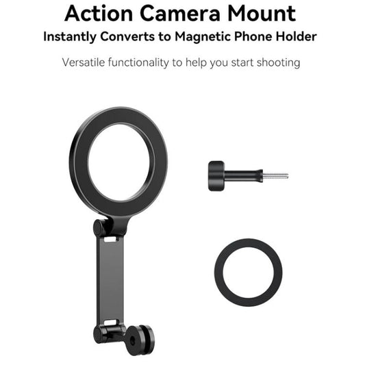 TELESIN Mobile Phone Magnetic Stand Two Claw Adapter Compatible with Chest Strap, Backpack Clip, Neck Mount(Black) - Stand by TELESIN | Online Shopping UK | buy2fix