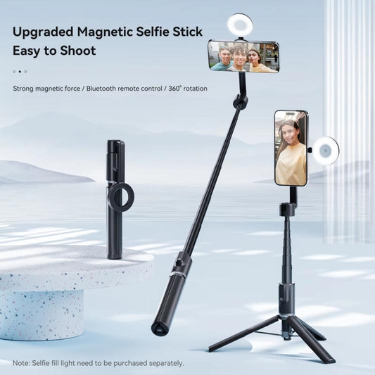 TELESIN 1.3m Magnetic Selfie Stick Tripod Phone Stand for Outdoor Vlog & Live Streaming with Bluetooth Remote(Black) - Stand by TELESIN | Online Shopping UK | buy2fix