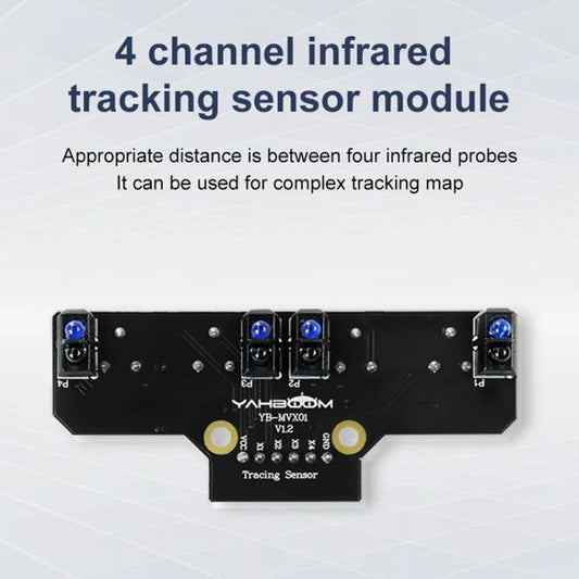 Yahboom 4 Channel Infrared Tracking Sensor Module For Smart Car Robot, Spec: With 6Pin Cable+16mm Copper Column - Sensor Module by Yahboom | Online Shopping UK | buy2fix