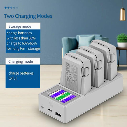 For DJI Flip Drone YX 3-Channel Battery Charger with Color LCD Screen Smart Charging Hub - Charger by YX | Online Shopping UK | buy2fix