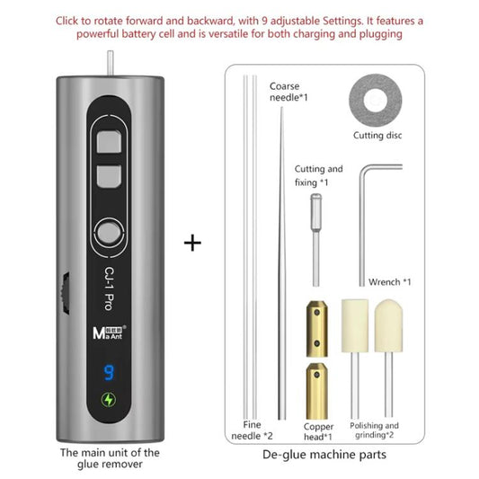 MaAnt CJ-1Pro Electric Glue Remover Cutting Grinding Machine Phone Repair Screen Glue Removal Stick - Dust Remove Tool by MaAnt | Online Shopping UK | buy2fix
