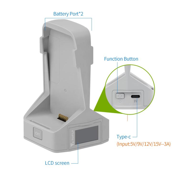 For DJI Flip YX Dual-Slot Vertical Bttery Charger Charging Station With Color Screen - Other by YX | Online Shopping UK | buy2fix