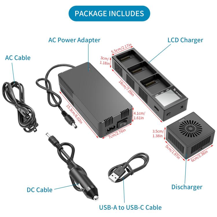 For DJI Mavic 3 YX Battery Charger Discharger Hub 3-in-1 Smart Charging Station With Color Screen UK Plug - Charger by YX | Online Shopping UK | buy2fix