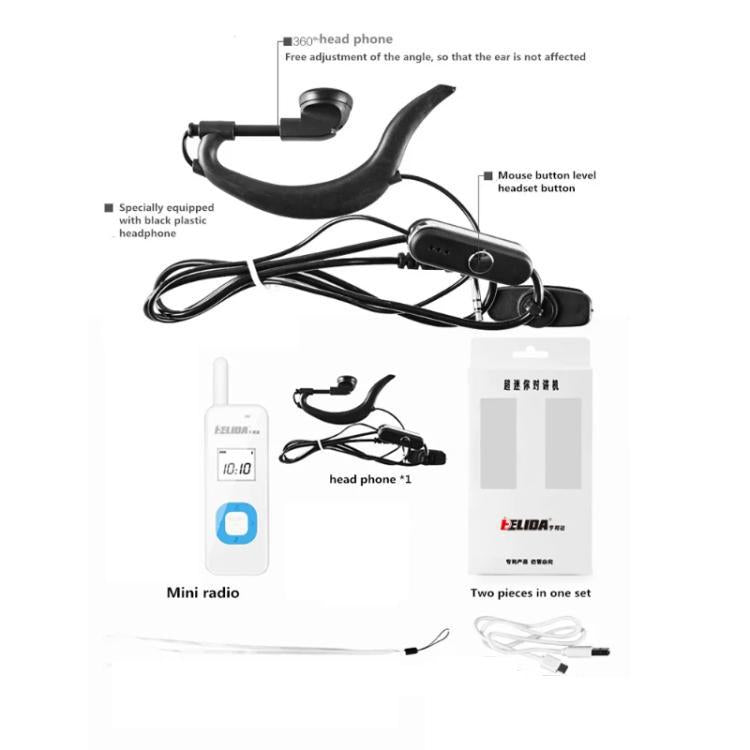 HELIDA T-M1 Mini Portable Rechargeable Two-Way Radio 22 Channels Compact Walkie Talkie US Plug White - Handheld Walkie Talkie by HELIDA | Online Shopping UK | buy2fix