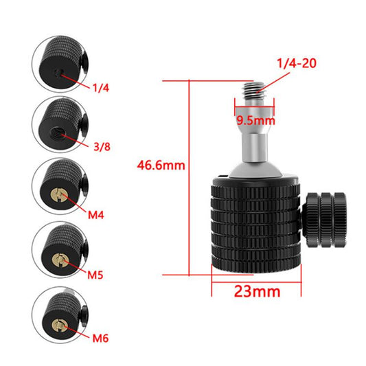 Q4 M5 Female To 1/4 Male Universal Mini Ball Head Adapter Mount Aluminium Alloy Mobile Phone Camera Tripod Accessories - Tripod Heads by buy2fix | Online Shopping UK | buy2fix