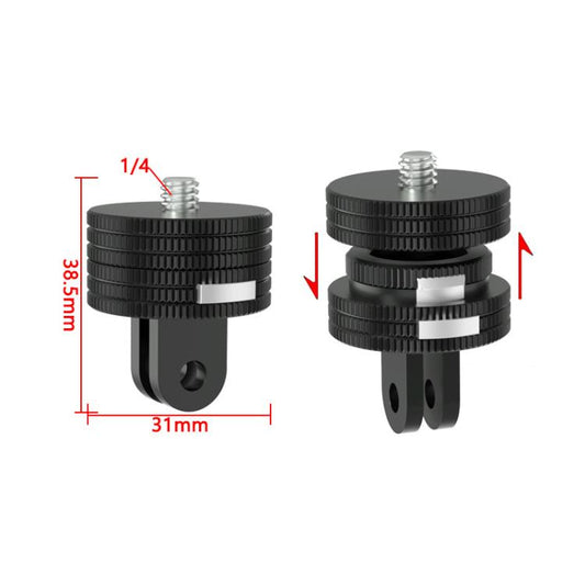 TFSM102 1/4 Male To 2-page Card Slot Action Camera Quick Release Adapter Tripod Accessories - by buy2fix | Online Shopping UK | buy2fix