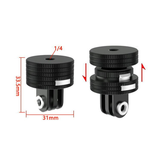 TFSM105 1/4 Female To 3-page Card Slot Action Camera Quick Release Adapter Tripod Accessories - by buy2fix | Online Shopping UK | buy2fix