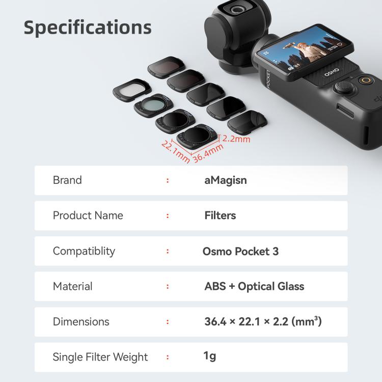 For DJI Osmo Pocket 3 aMagisn Adjustable Magnetic Filter Camera Lens Filters Mist 1/4 - Lens Accessories by aMagisn | Online Shopping UK | buy2fix