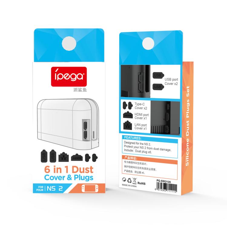 For Nintendo Switch 2 IPega 6-In-1 Precision Dust Plugs Set Multi-Port Protection Kit - Others by ipega | Online Shopping UK | buy2fix