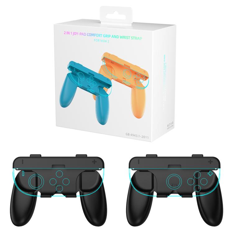 For Nintendo Switch 2 Joy-Con Controllers 2-in-1 Detachable Grip for Dual/Single-Hand Use(Black) - Gamepads by buy2fix | Online Shopping UK | buy2fix
