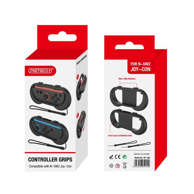 For Nintendo Switch 2 Joy-Con 1pair Comfort Grip with Adjustable Wrist Band(Black) - Others by buy2fix | Online Shopping UK | buy2fix