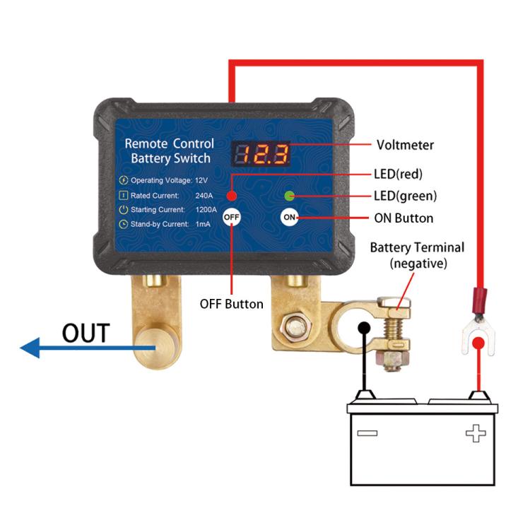 12V/240A Car Battery Remote Control Switch Circuit Breaker - Relays by buy2fix | Online Shopping UK | buy2fix