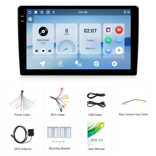 9 inch 4+64G Universal Android 15 Central Control Large Screen Car Wireless Carplay Navigation Integrated Machine(Standard) - Car MP3 & MP4 & MP5 by buy2fix | Online Shopping UK | buy2fix