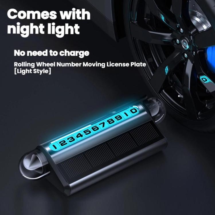 Solar Charging LED Light Temporary Parking Sign Safety Hammer(Silver) - Parking Card by buy2fix | Online Shopping UK | buy2fix