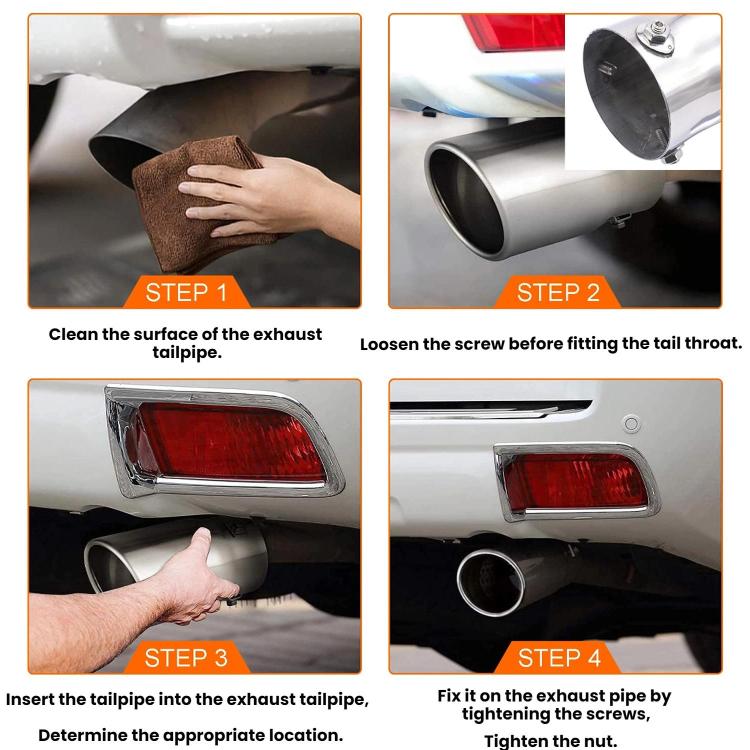 76MM Automotive Stainless Steel Double-layer Muffler Exhaust Pipe(Silver) - Exhaust Pipes by buy2fix | Online Shopping UK | buy2fix