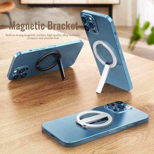 AhaStyle WG74 MagSafe Magnetic Suction Mount Portable Foldable Phone Stand(Black) - Ring Holder by AhaStyle | Online Shopping UK | buy2fix