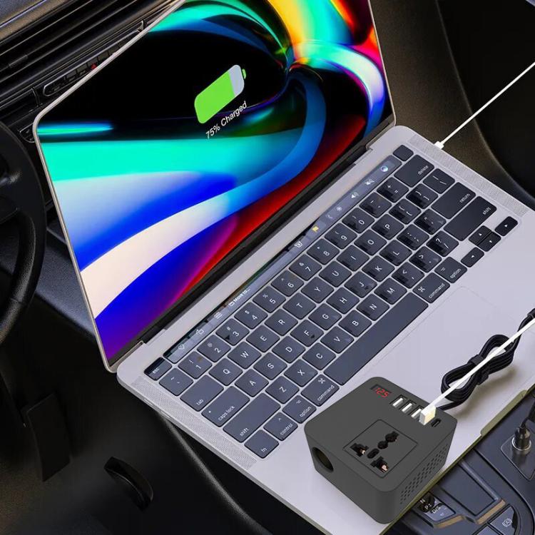 Gurxun 12/24V To 110/220V Multi-Function Car Fast Charger With 4 USB+Type-C+Universal Socket(Magic Square) - DIY Modified Charger by Gurxun | Online Shopping UK | buy2fix