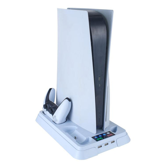 For PS5 Pro / PS5 Slim / PS5 Multifunctional Cooling Base With Dual Handle Charging Dock, Style: YH66 Black - Charger & Power by buy2fix | Online Shopping UK | buy2fix