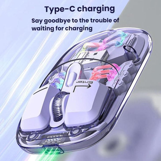 IMICE T300 4 Keys 1600DPI RGB Luminous Mouse Bluetooth Dual Mode Charging Wireless Silent Mouse With Magnetic Back Cover(Black) - Wireless Mice by iMICE | Online Shopping UK | buy2fix