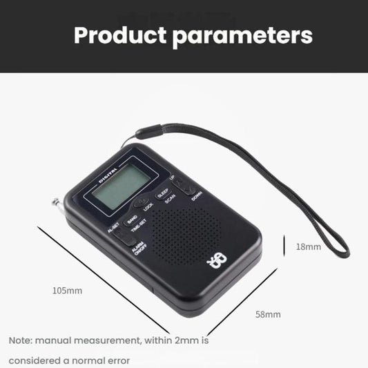 Portable FM/AM Clock-Controlled Stereo Pocket Radio Player, Size: For EU(Black) - Radio Player by buy2fix | Online Shopping UK | buy2fix