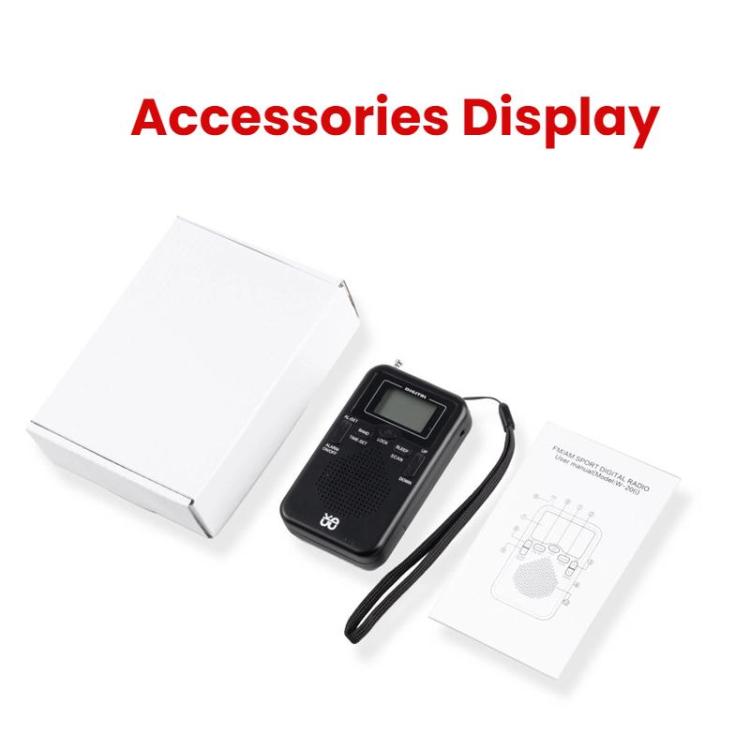 Portable FM/AM Clock-Controlled Stereo Pocket Radio Player, Size: For EU(Black) - Radio Player by buy2fix | Online Shopping UK | buy2fix